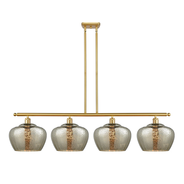 Fenton Island Light shown in the Satin Gold finish with a Mercury shade