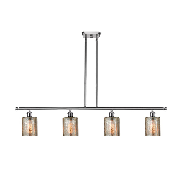 Cobbleskill Island Light shown in the Brushed Satin Nickel finish with a Mercury shade