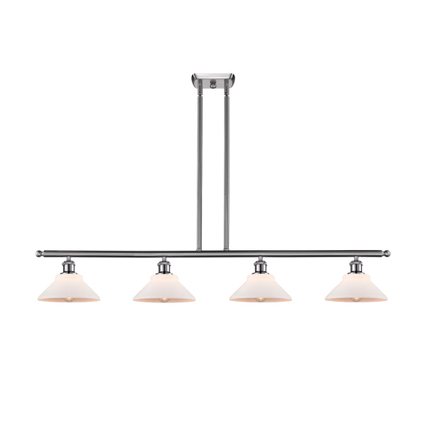 Orwell Island Light shown in the Brushed Satin Nickel finish with a Matte White shade