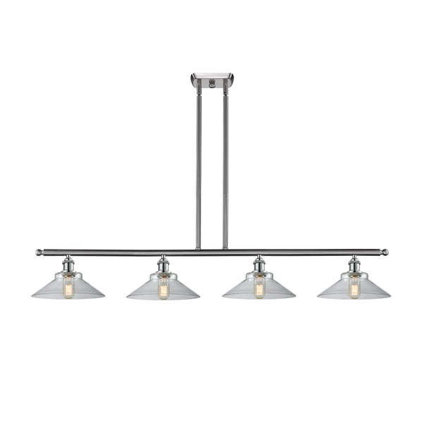 Orwell Island Light shown in the Brushed Satin Nickel finish with a Clear shade