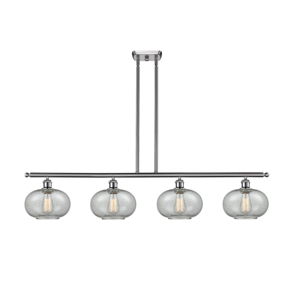 Gorham Island Light shown in the Brushed Satin Nickel finish with a Charcoal shade