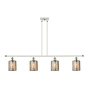 Cobbleskill Island Light shown in the White and Polished Chrome finish with a Mercury shade