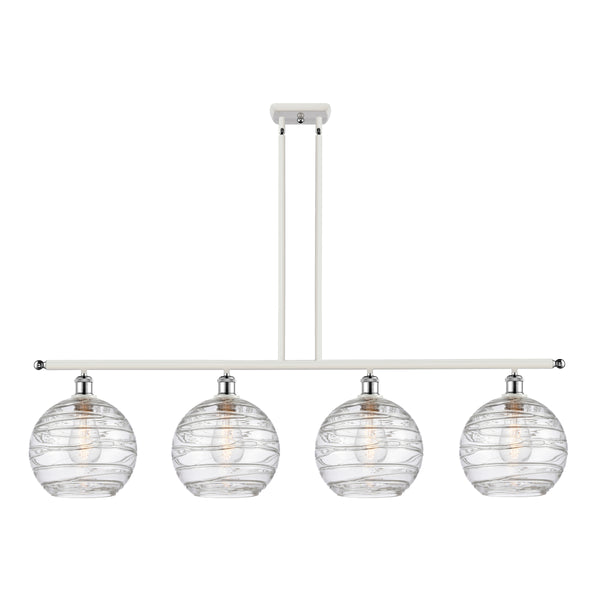 Deco Swirl Island Light shown in the White and Polished Chrome finish with a Clear shade