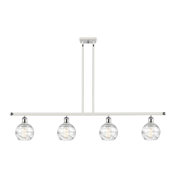 Deco Swirl Island Light shown in the White and Polished Chrome finish with a Clear shade