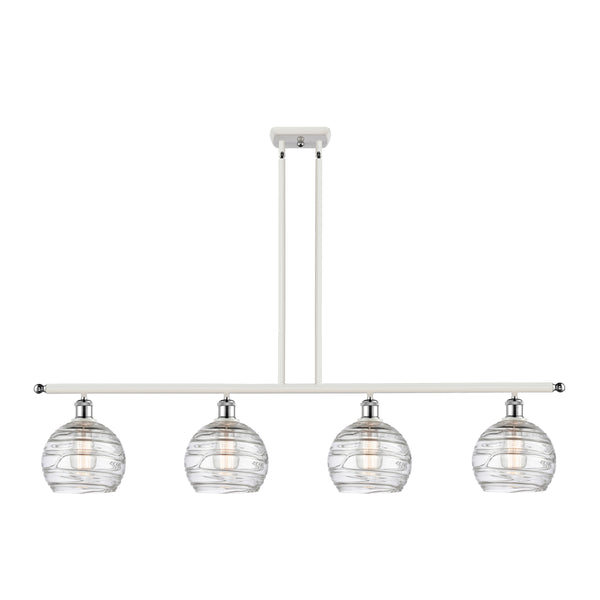 Deco Swirl Island Light shown in the White and Polished Chrome finish with a Clear shade