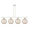 Farmhouse Rope Island Light shown in the White and Polished Chrome finish with a Clear Glass with Brown Rope shade