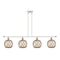 Farmhouse Rope Island Light shown in the White and Polished Chrome finish with a Clear Glass with Brown Rope shade