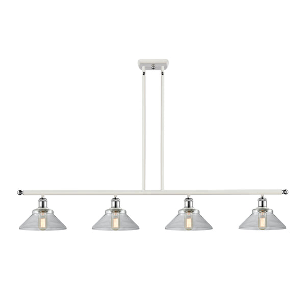 Orwell Island Light shown in the White and Polished Chrome finish with a Clear shade