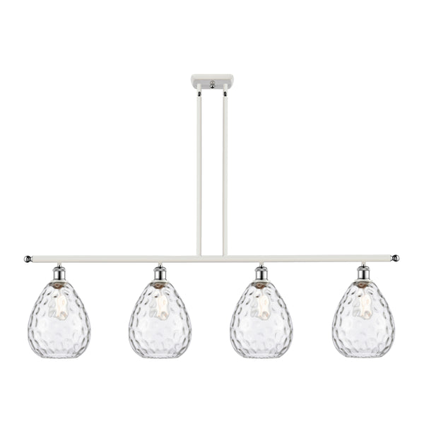 Waverly Island Light shown in the White and Polished Chrome finish with a Clear shade