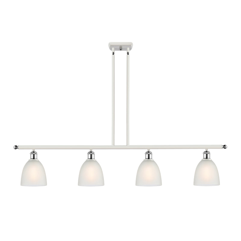 Castile Island Light shown in the White and Polished Chrome finish with a White shade