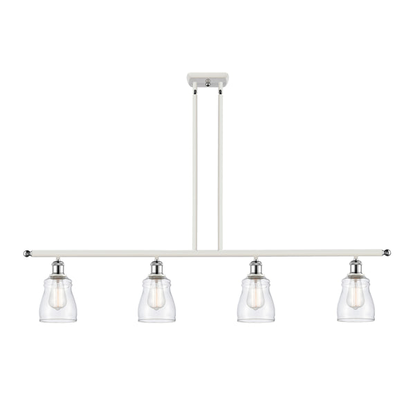 Ellery Island Light shown in the White and Polished Chrome finish with a Clear shade