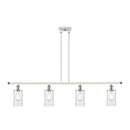 Clymer Island Light shown in the White and Polished Chrome finish with a Clear shade