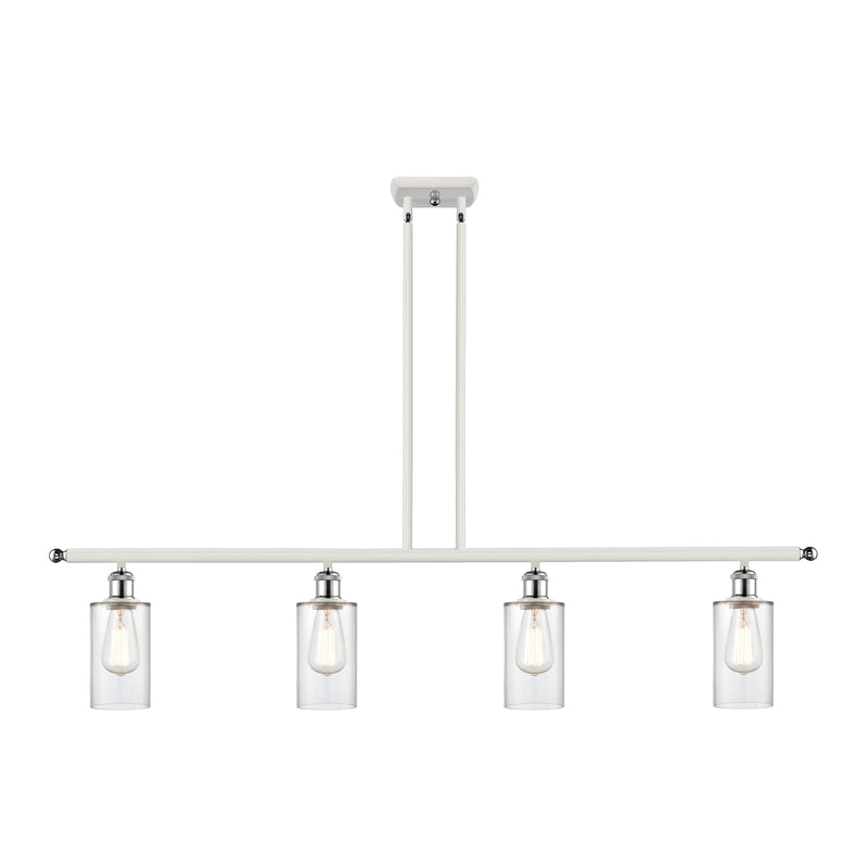 Clymer Island Light shown in the White and Polished Chrome finish with a Clear shade