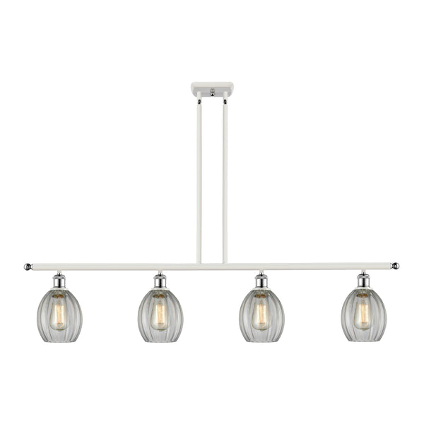 Eaton Island Light shown in the White and Polished Chrome finish with a Clear shade