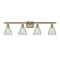 Conesus Bath Vanity Light shown in the Antique Brass finish with a Clear Crackle shade