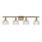 Dayton Bath Vanity Light shown in the Antique Brass finish with a Clear shade
