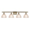 Arietta Bath Vanity Light shown in the Antique Brass finish with a Clear shade