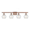 Deco Swirl Bath Vanity Light shown in the Antique Copper finish with a Clear shade