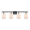 Cobbleskill Bath Vanity Light shown in the Black Antique Brass finish with a Matte White shade