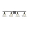 Conesus Bath Vanity Light shown in the Oil Rubbed Bronze finish with a Clear Crackle shade