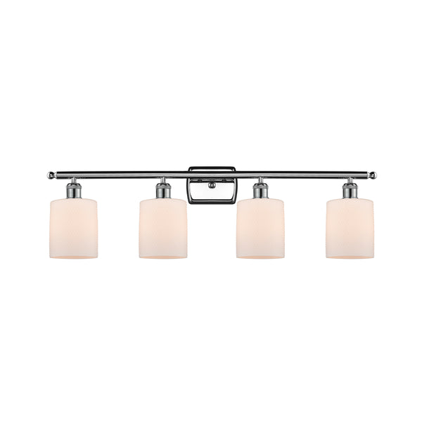 Cobbleskill Bath Vanity Light shown in the Polished Chrome finish with a Matte White shade