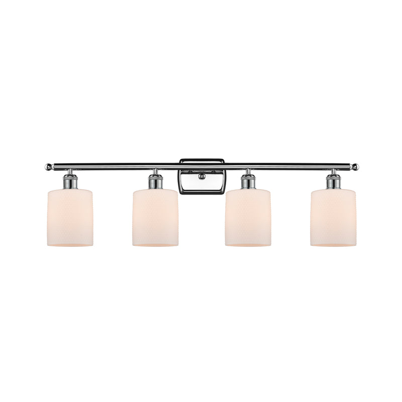 Cobbleskill Bath Vanity Light shown in the Polished Chrome finish with a Matte White shade