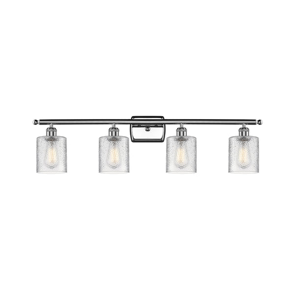 Cobbleskill Bath Vanity Light shown in the Polished Chrome finish with a Clear shade