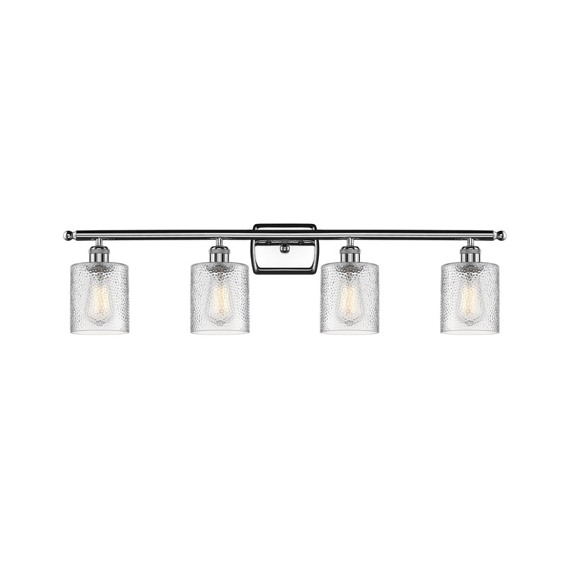 Cobbleskill Bath Vanity Light shown in the Polished Chrome finish with a Clear shade