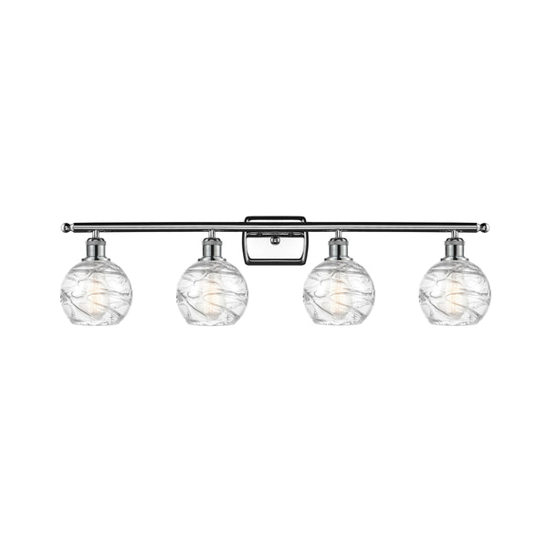 Deco Swirl Bath Vanity Light shown in the Polished Chrome finish with a Clear shade