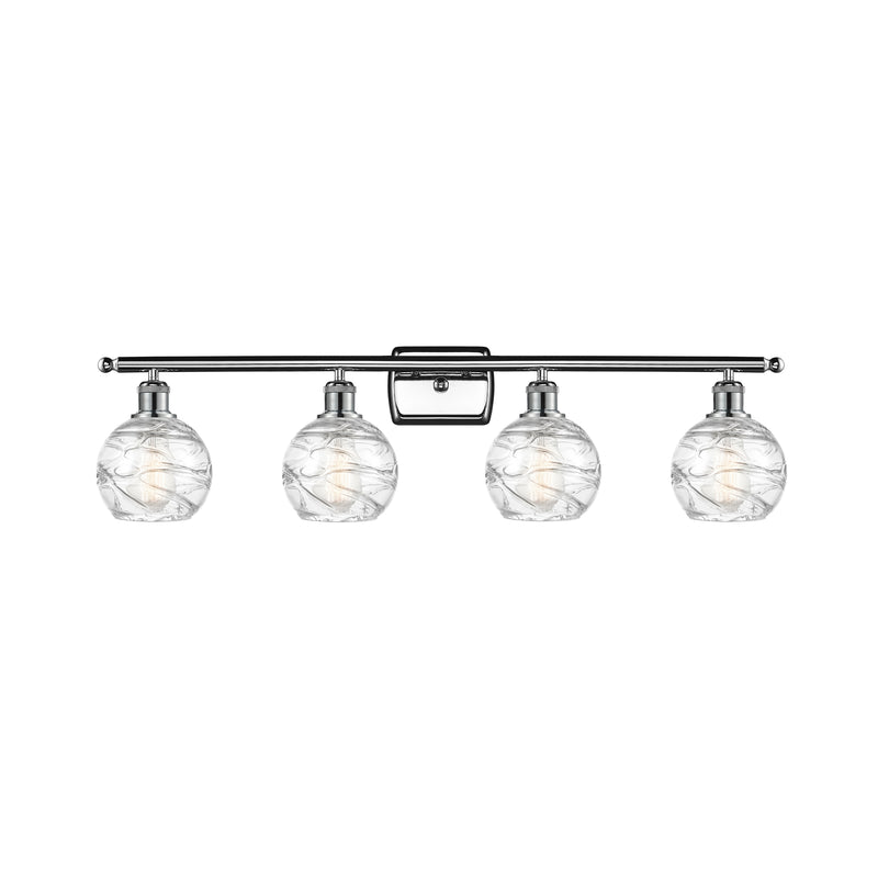 Deco Swirl Bath Vanity Light shown in the Polished Chrome finish with a Clear shade