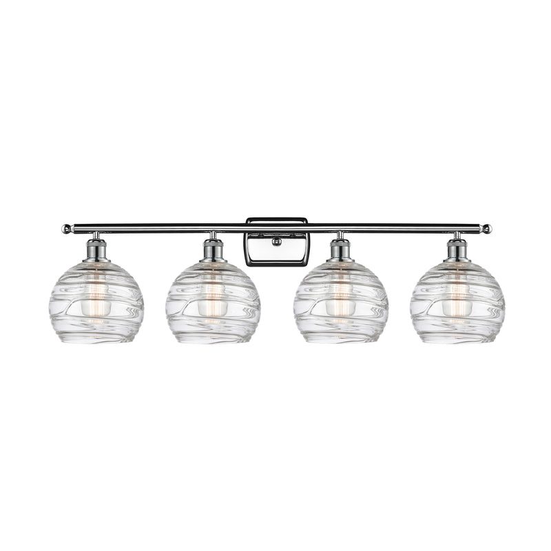 Deco Swirl Bath Vanity Light shown in the Polished Chrome finish with a Clear shade