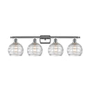 Deco Swirl Bath Vanity Light shown in the Polished Chrome finish with a Clear shade
