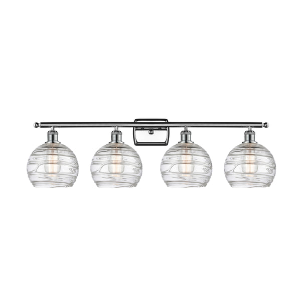 Deco Swirl Bath Vanity Light shown in the Polished Chrome finish with a Clear shade