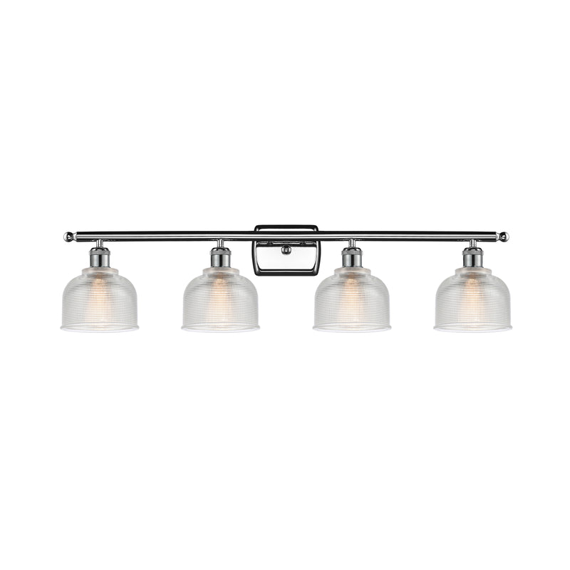 Dayton Bath Vanity Light shown in the Polished Chrome finish with a Clear shade