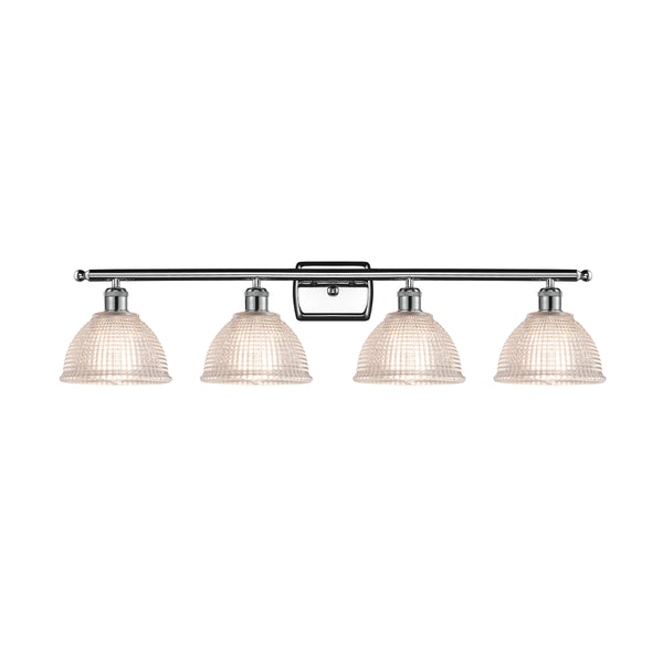 Arietta Bath Vanity Light shown in the Polished Chrome finish with a Clear shade