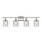 Cobbleskill Bath Vanity Light shown in the Polished Nickel finish with a Clear shade