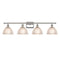 Arietta Bath Vanity Light shown in the Polished Nickel finish with a Clear shade