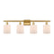 Cobbleskill Bath Vanity Light shown in the Satin Gold finish with a Matte White shade