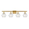 Deco Swirl Bath Vanity Light shown in the Satin Gold finish with a Clear shade