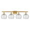 Deco Swirl Bath Vanity Light shown in the Satin Gold finish with a Clear shade