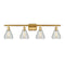 Conesus Bath Vanity Light shown in the Satin Gold finish with a Clear Crackle shade