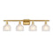 Dayton Bath Vanity Light shown in the Satin Gold finish with a White shade