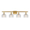 Dayton Bath Vanity Light shown in the Satin Gold finish with a Clear shade
