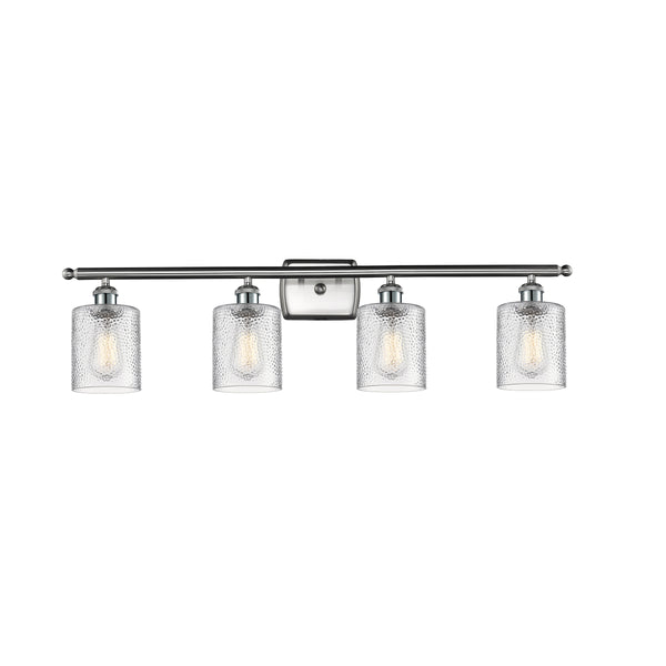 Cobbleskill Bath Vanity Light shown in the Brushed Satin Nickel finish with a Clear shade