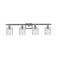 Cobbleskill Bath Vanity Light shown in the Brushed Satin Nickel finish with a Clear shade