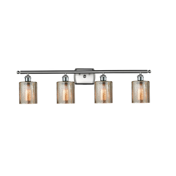 Cobbleskill Bath Vanity Light shown in the Brushed Satin Nickel finish with a Mercury shade