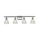 Conesus Bath Vanity Light shown in the Brushed Satin Nickel finish with a Clear Crackle shade