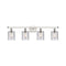 Cobbleskill Bath Vanity Light shown in the White and Polished Chrome finish with a Clear shade
