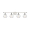 Deco Swirl Bath Vanity Light shown in the White and Polished Chrome finish with a Clear shade
