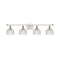 Dayton Bath Vanity Light shown in the White and Polished Chrome finish with a Clear shade